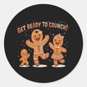 Sticker Rond Jolie famille en pain d'épices de Noël