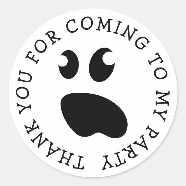 Sticker Rond Jolie fête d'anniversaire de l'enfant fantôme éffr (Devant)