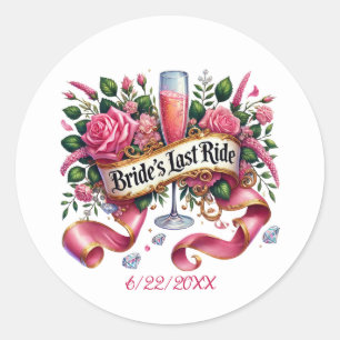 Sticker Rond Jolie fête de Bachelorette ajouter la date 