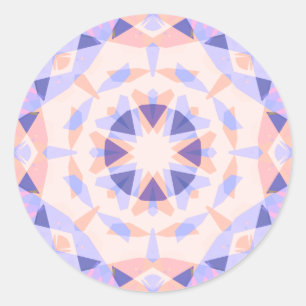 Sticker Rond Jolie Fille Anniversaire Magique Étoile Rose Viole