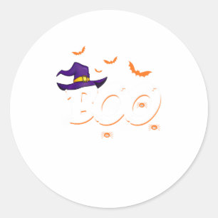 Sticker Rond Jolie Halloween Boo Sorcière Cadeau Casquette Spid