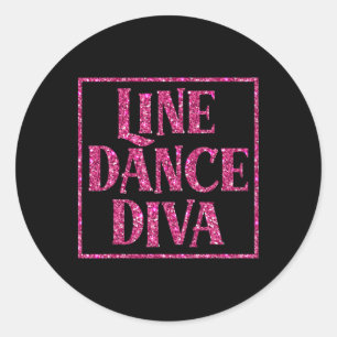 Sticker Rond Jolie Ligne Danse Diva Chemise Pour Les Danseurs D