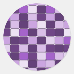 Sticker Rond Jolie mosaïque Motif Lavande Lilac violet 