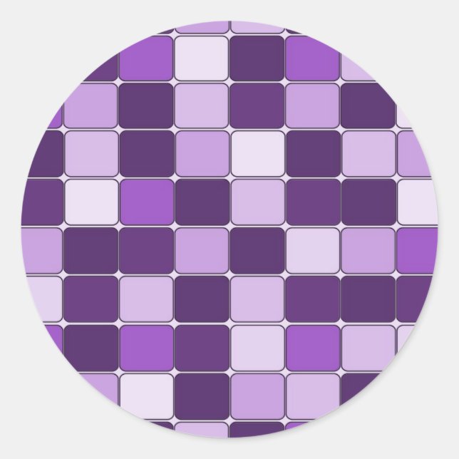 Sticker Rond Jolie mosaïque Motif Lavande Lilac violet  (Devant)