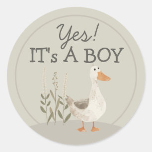 Sticker Rond Jolie oie d'aquarelle C'est un chevalet rond garço