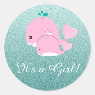 Sticker Rond Jolie Parties scintillant Turquoise C'est une fill