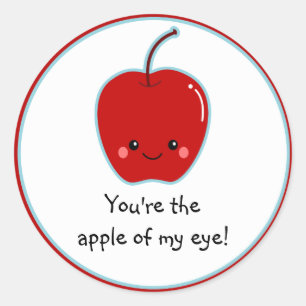 Sticker Rond Jolie pomme de mon dessin oculaire