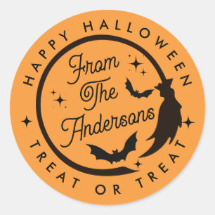 Sticker Rond Jolie sorcière Halloween Traiter ou traiter Favori