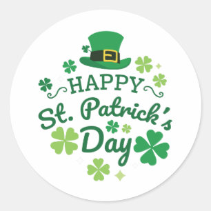 Sticker Rond Jolie St. Patrick's Day Lucky Celebrate Print
