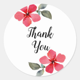 Sticker Rond Jolies fleurs rouges de pavot Printemps Faveur de 