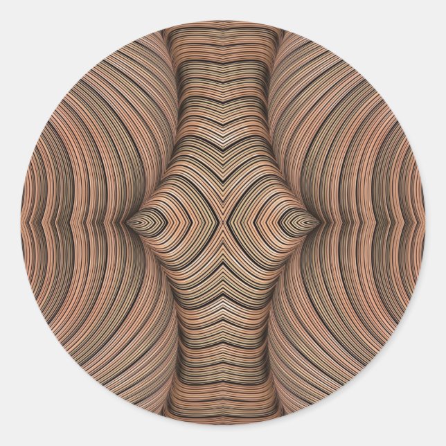 Sticker Rond ~ Jolies nuances de fractal Brown ~ (Devant)