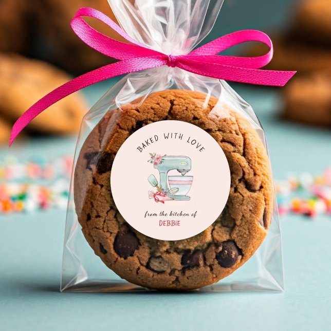 Sticker Rond Jolis pâtissiers 'cuits avec amour'  (Créateur téléchargé)