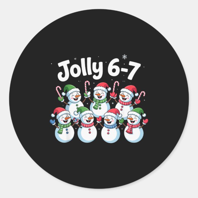 Sticker Rond Jolly 6 7 Six Seven Meme Christmas Women Men Kids  (Devant)