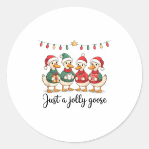 Sticker Rond Jolly Goose Christmas Holiday