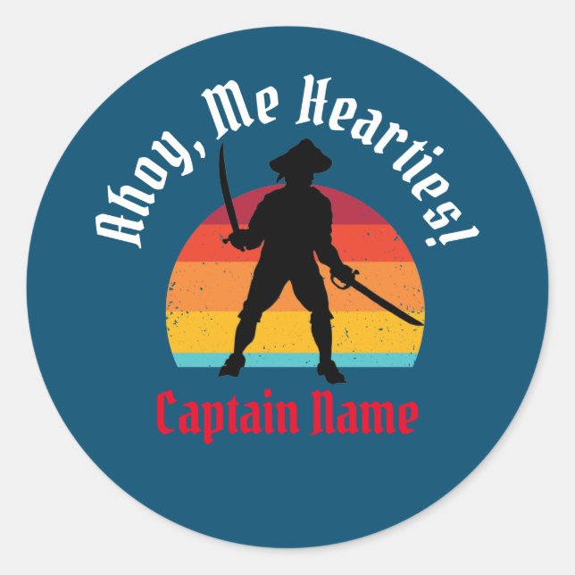 Sticker Rond Jolly roger Ahoy, Mes Coeurs ! (Devant)