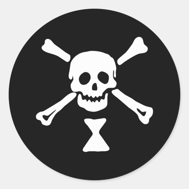 Sticker Rond Jolly roger Drapeau Emanuel Wynne Pirate (Devant)