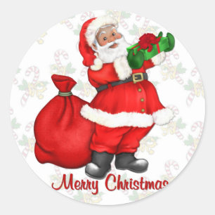 Sticker Rond Jolly Santa Claus
