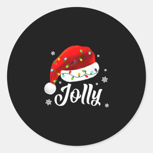 Sticker Rond Jolly Subtle Minimal Christmas Funny Holiday Party (Devant)