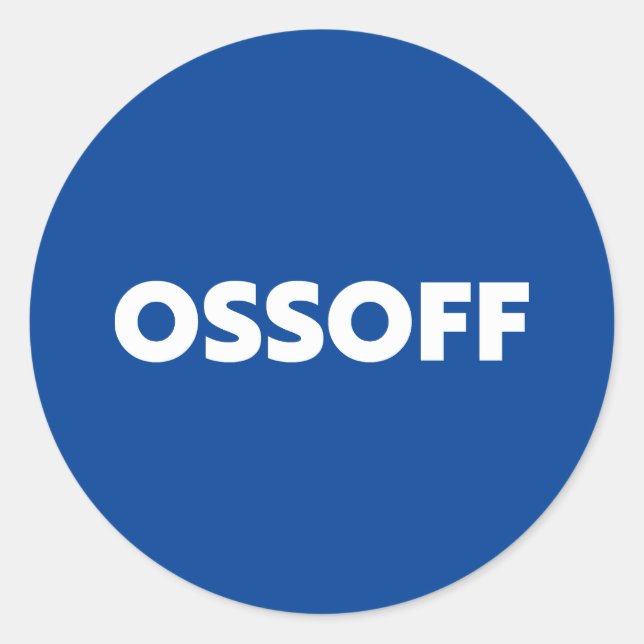 Sticker Rond Jon Ossoff Géorgie Sénat deuxième tour bleu blanc (Devant)