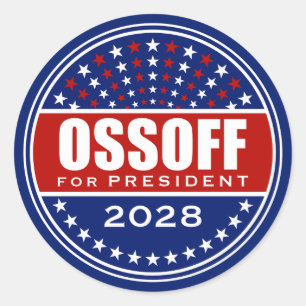Sticker Rond Jon Ossoff Président 2028