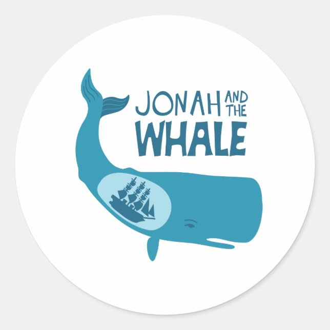 Sticker Rond Jonah Et La Baleine (Devant)