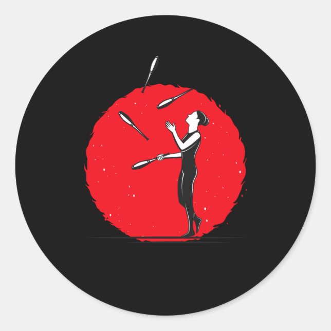 Sticker Rond Jongler Juggle Artist Juggler (Devant)