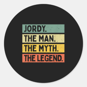 Sticker Rond Jordy L'Homme Le Mythe La Légende Drôle Personaliz