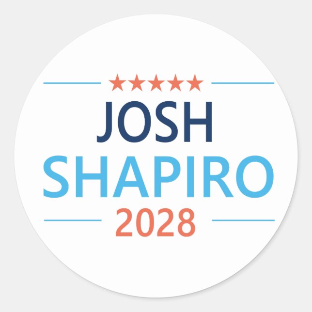 Sticker Rond Josh Shapiro 2028 (Devant)