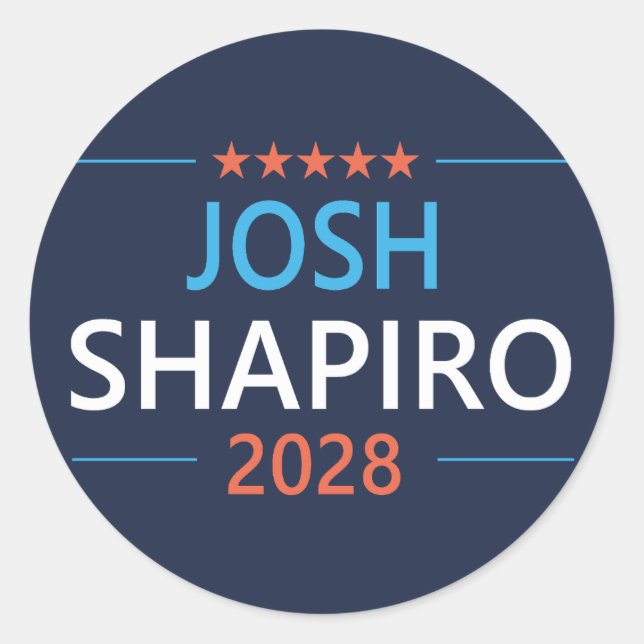 Sticker Rond Josh Shapiro 2028 (Devant)