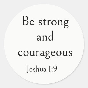 Sticker Rond Josué 1:9 Verset Biblique, Écriture pour la Force,