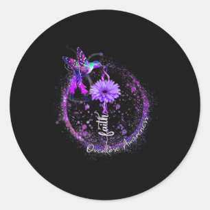 Sticker Rond Jote Colibri tenant Violet Ribbon Overdose Aw