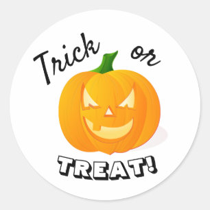Sticker Rond Jote Enfants Trick ou Treat Citrouille