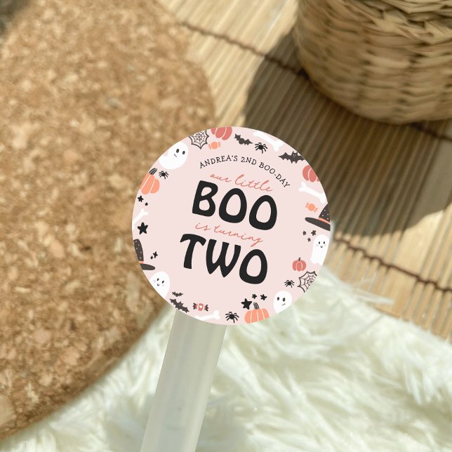 Sticker Rond Jote Halloween Little BOO tournant DEUX 2e anniver (Créateur téléchargé)
