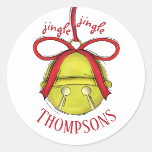 Sticker Rond Jote Jingle Tout Le Chemin Bell Whimsical Vacances