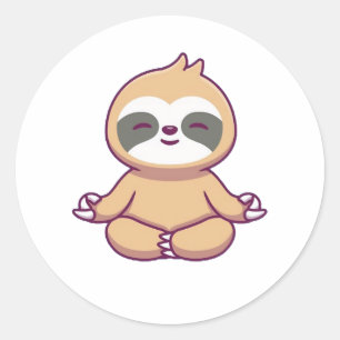 Sticker Rond Jote Sloth Yoga