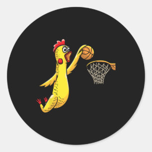 Sticker Rond Jouer au poulet en caoutchouc amusant Jouer au bas