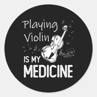 Sticker Rond Jouer au violon est mon violoniste de médecine