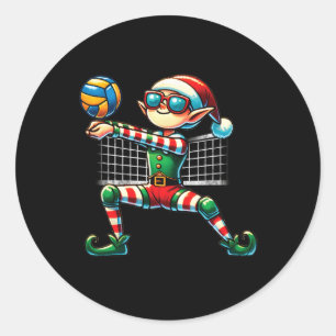Sticker Rond Jouer aux elfes de volleyball Les amoureux garçons
