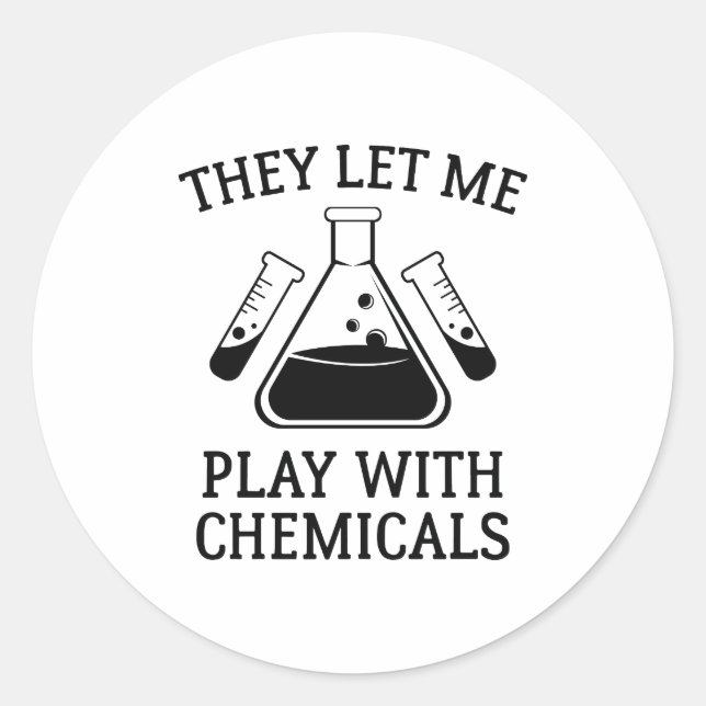 Sticker Rond Jouer avec les produits chimiques (Devant)