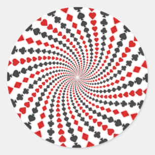 Sticker Rond Jouer Carte Convient Spiral :