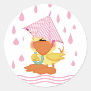 Sticker Rond Jouer Dans La Pluie