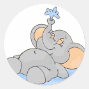 Sticker Rond Jouer dans l'eau