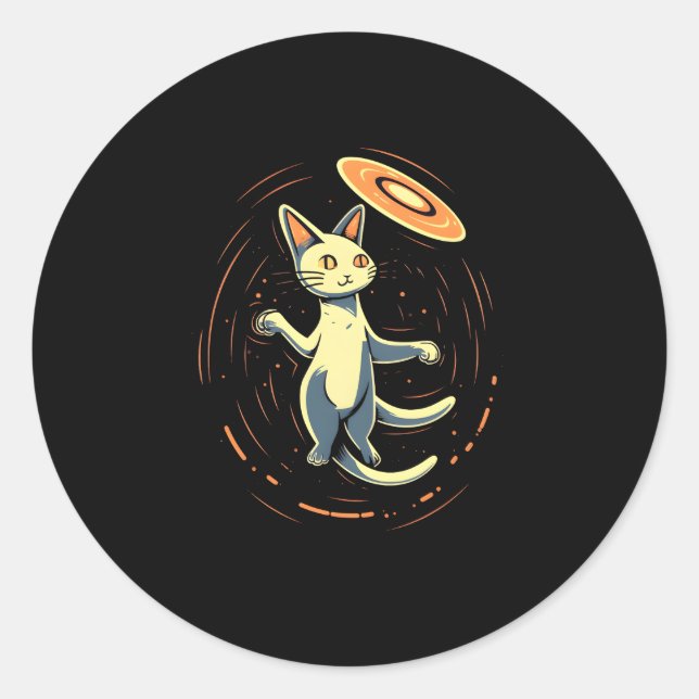 Sticker Rond Jouer Frisbee Disc Lecteur Discgolfer Di (Devant)