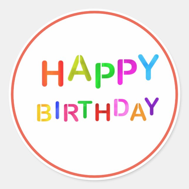 Sticker Rond Jouer Joyeux texte d'anniversaire (Devant)