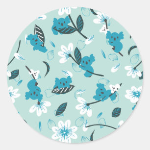 Sticker Rond Jouer Koala Motif mignon animal et l'art nature
