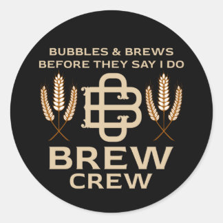 Sticker Rond Jouer le noeud de Bachelor Party Grooms brasser l'