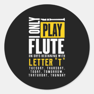 Sticker Rond Jouer uniquement de la flute