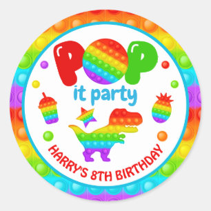 Sticker Rond Jouet anti-stress Pop It arc-en-ciel pour annivers