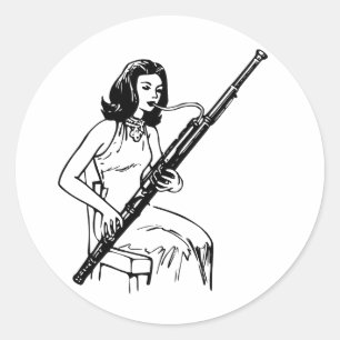 Sticker Rond Joueur Bassoon