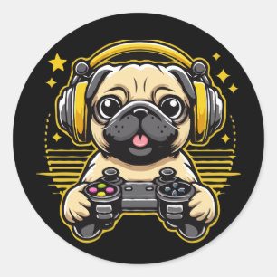 Sticker Rond Joueur Carlin Carlins de jeu vidéo jeu cadeau